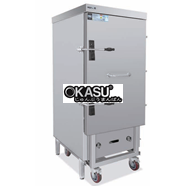 Tủ hấp dùng gas có xe đẩy 48 khay Meichu ZFG-ZFR48