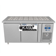 Bàn mát salad quạt gió 2 cánh inox BSQ-2MI1575 1M5