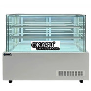 Tủ bánh kem kính vuông không viền 3 tầng Snow Village DG-1800 1M8