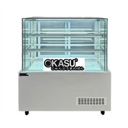 Tủ bánh kem kính vuông không viền 3 tầng Snow Village DG-1200 1M2