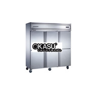 Tủ đông 6 cánh Inox Kolner KD1.6L6 (Làm lạnh trực tiếp)