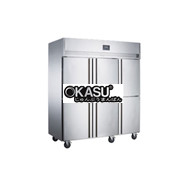 Tủ mát 6 cánh Inox Kolner NKC1.6L6 (Lạnh trực tiếp)