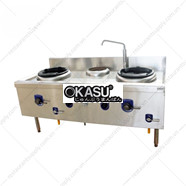 Bếp xào Eco 2 họng dùng gas có quạt thổi + 1 nồi nước EGWR21B