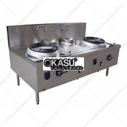 Bếp xào Eco 2 họng dùng gas có quạt thổi + 2 nồi nước EGWR22B