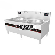 Bếp điện từ chảo lõm inox đôi có chân LT-D600II-E112