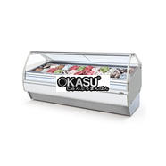 Tủ trưng bày kem kính cong MX