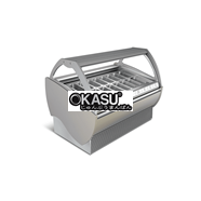 Tủ trưng bày kem kính cong Troy 