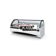 Tủ trưng bày kem kính cong Troy