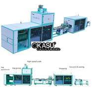 Dây chuyền đóng gói chân không gạo với Robot xếp hàng PZB-900-F8/10