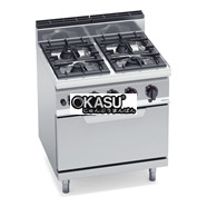 Bếp âu 4 họng với lò nướng 2/1 dùng gas BERTOS - G7F4P+FG