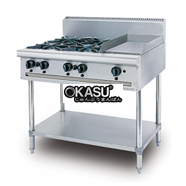 Bếp âu 4 họng có bếp chiên phẳng dùng gas Berjaya OB4GG1BFS-17