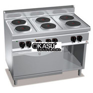 Bếp âu 6 họng có lò nướng dùng điện Berto’s E7P6+FE1