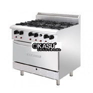 Bếp âu 6 họng có lò nướng Berjaya DRO6-17