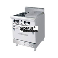 Bếp âu 2 họng có lò nướng kèm chiên phẳng Berjaya OB2GG1BWOL