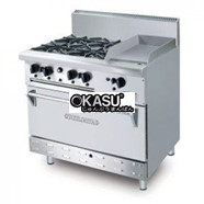 Bếp âu 4 họng có lò nướng kèm chiên phẳng Berjaya OB4GG1BWO-17