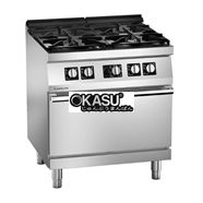 Bếp âu 4 họng có lò nướng dùng gas ANGELO PO – 1S1FA0G