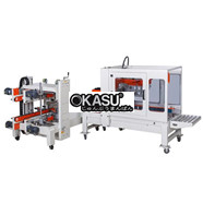 Tổ hợp máy dán băng dính thùng carton trên dưới và 4 cạnh góc (FXZ-5050+DFXS-7050)