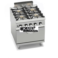 Bếp ga 4 bếp, sử dụng lò nướng ga 2/1 GN SG9F4PSP+FG