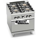 BẾP GAS 4 BẾP KẾT HỢP LÒ NƯỚNG ĐIỆN 1/1 GN SG9F4PS+FE2