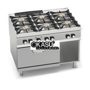 BẾP GAS 6 BẾP KẾT HỢP LÒ NƯỚNG ĐIỆN 1/1 GN SG9F6PS+FE2