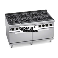 Bếp ga 8 bếp kết hợp với lò nướng ga 2 2/1 G9F8+2FG