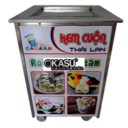 Máy làm kem cuộn chảo đơn 42cm  