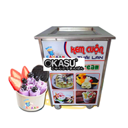 Máy làm kem cuộn chảo đơn 37cm Canaan 