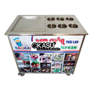 Máy làm kem cuộn Thái Lan 42cm kèm 6 ngăn chứa Canaan