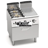 Bếp ga mặt phẳng + 2 bếp mở với lò nướng ga 2/1 SG7T4P2F+FG