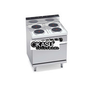 Bếp điện 4 mặt tròn với lò nướng điện 2/1 E7P4+FE