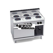 Bếp điện 6 mặt tròn với lò nướng điện 2/1 E7P6+FE