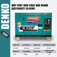 Máy phát điện chạy dầu DENKO - KDE11000TF (8.0KW) 