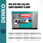 Máy phát điện chạy dầu DENKO - KDE8000TF (5.0KW) 
