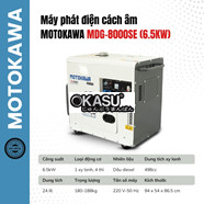 Máy phát điện chạy dầu MOTOKAWA - MDG8000SE (6.5KW) 