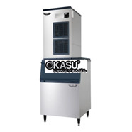 Máy làm đá bán nguyệt Lassele LMI-650A + Thùng đá LB-500S