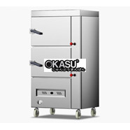 Tủ hấp công nghiệp 2 cửa dùng gas 10 khay CHINENG 
