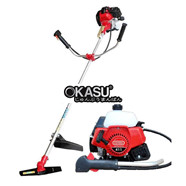 Máy cắt cỏ 2 thì Oshima 411 bạc cần xoay