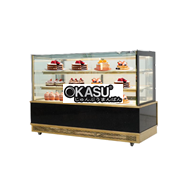 Tủ bánh kem 3 tầng 1m8 kính vuông cao cấp TRJ-18T 