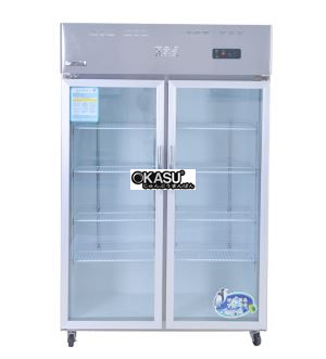 tu mat inox 2 canh quat snow village lc-1200cf hinh 1