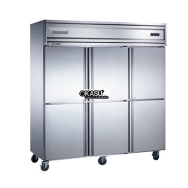 tu mat 6 canh inox kolner kc1.6l6w (lam lanh quat gio) hinh 1