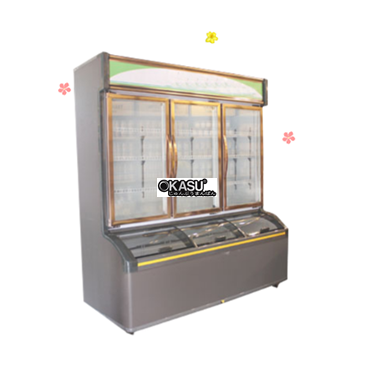 tu trung bay thuc pham dong - mat 3 canh snow village lcd-1756 hinh 1