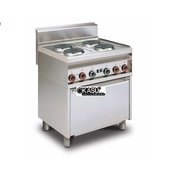 bep au 4 dau dot kem lo nuong dien (cua thep khong gi) lotus cf4-8et hinh 1