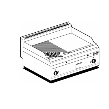bep ran gas 1/2 ranh + 1/2 mat nuong ma crom min superchrome lotus ftlr-8gs hinh 1