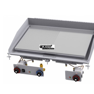 bep chien gas 1/2 ranh + 1/2 mat nuong ma crom min superchrome lotus ftlrd-99gs hinh 1