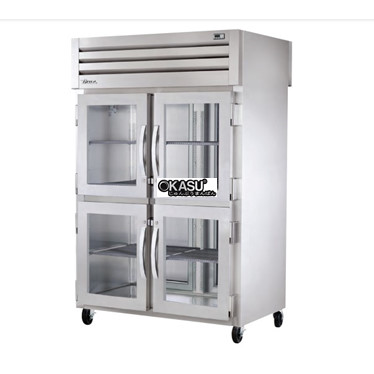 tu lanh cua xoay nua truoc/cua xoay sau bang kinh pass-thru true sta2rpt-4hg-2s-hc hinh 1