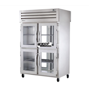 tu lanh cua xoay nua truoc/sau bang kinh pass-thru true str2rpt-4hg-2g-hc hinh 1