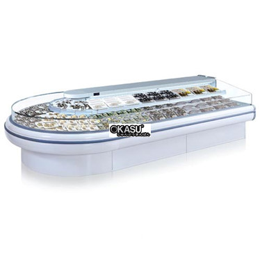 tu trung bay thuc pham 2 tang loai goc bo tron opo smf1m2-cr hinh 1