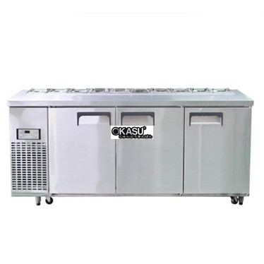 ban mat salad 1m8 happys hwi-1800s-h half khay co quat hinh 1