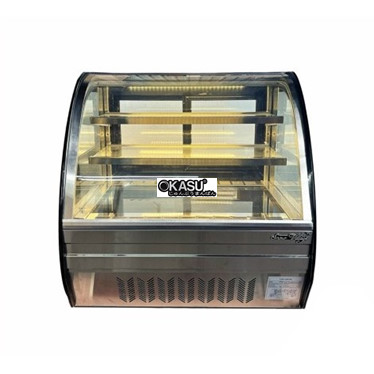 tu mat trung bay banh kem mini kinh cong snow village gb-100 0.7m hinh 1