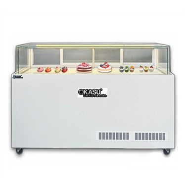 tu banh kem kinh vuong 1 tang snow village gb-500-4l-z1 1m8 hinh 1